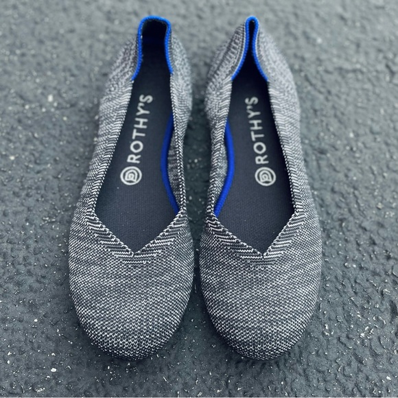 Rothy’s retired grey granite round toe ballet flats size 8.5w - Picture 2 of 6